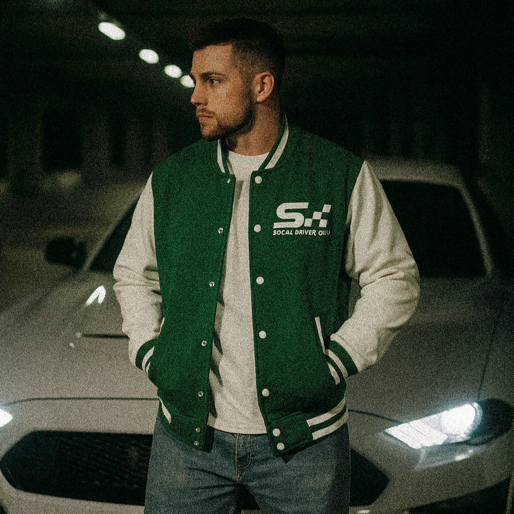 Two-Tone Fleeced Varsity Jacket